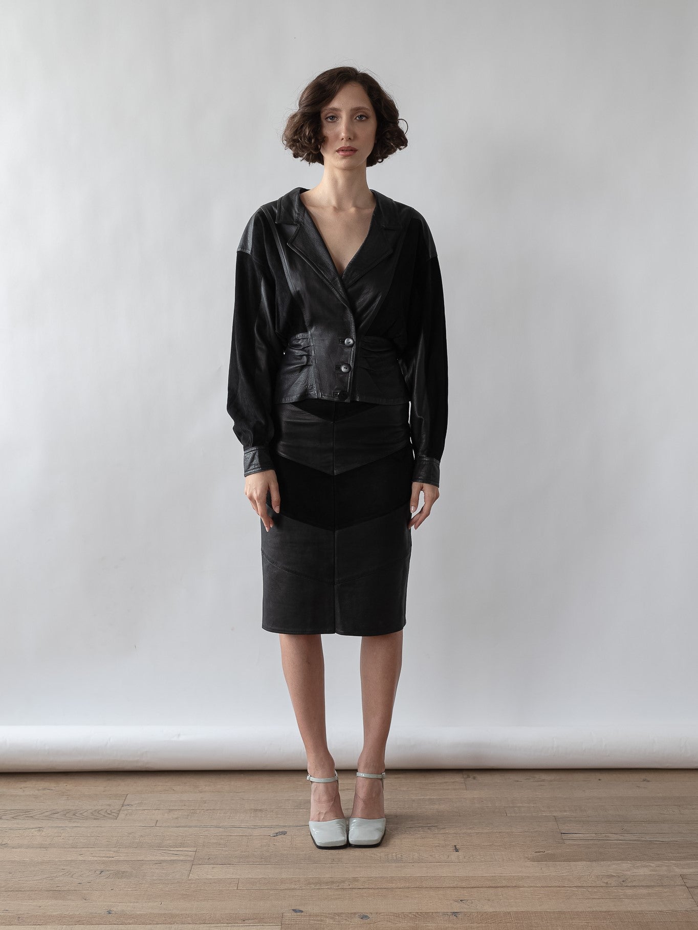 Vintage 80's Leather And Suede Black Jacket (36)
