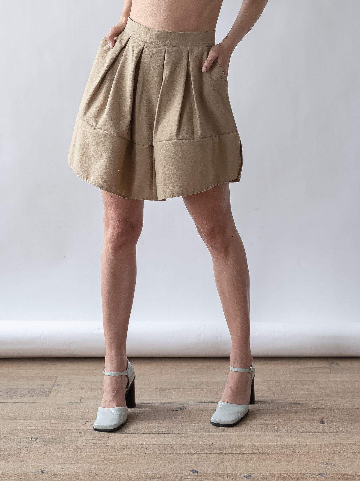 Vintage 80's Reworked Camel Mini Tennis Skirt (M)