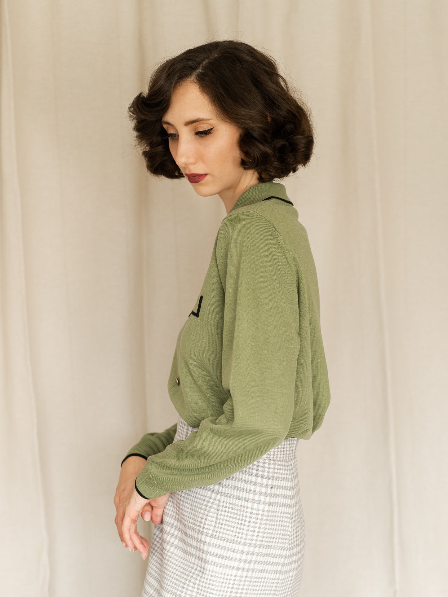 Vintage 90's Green "Blouse Like" Sweater (M)