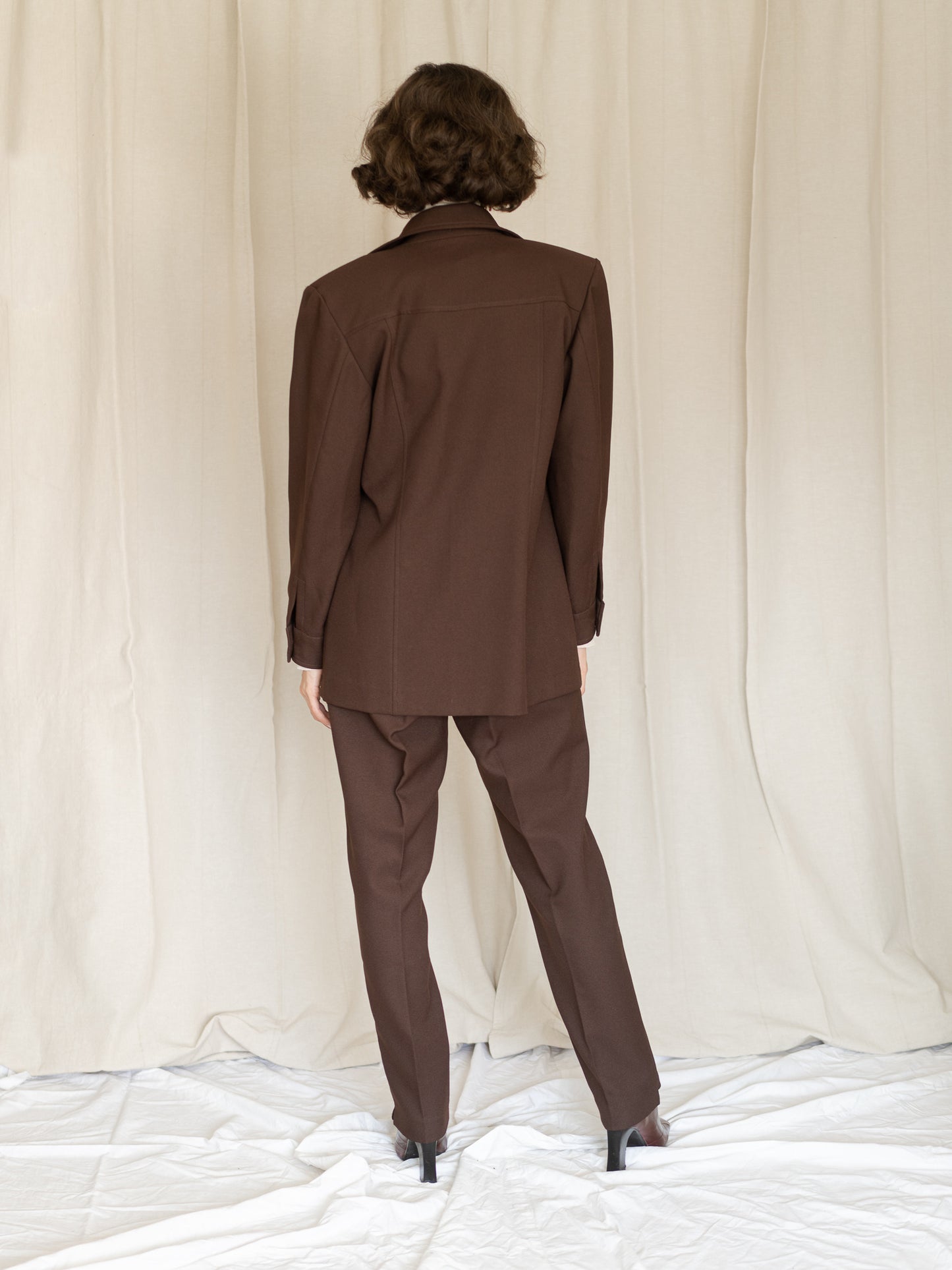 Vintage 90's Chocolate Brown Pantsuit (M)