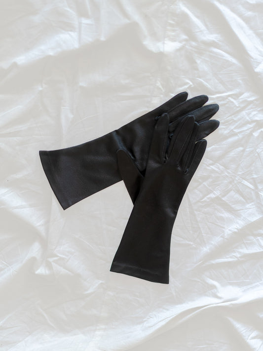 Vintage 80's Kayser Nylon Black/White Gloves