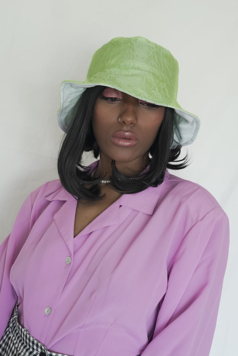BOB x HANOM Green MACARON Two-Sided Bucket Hat