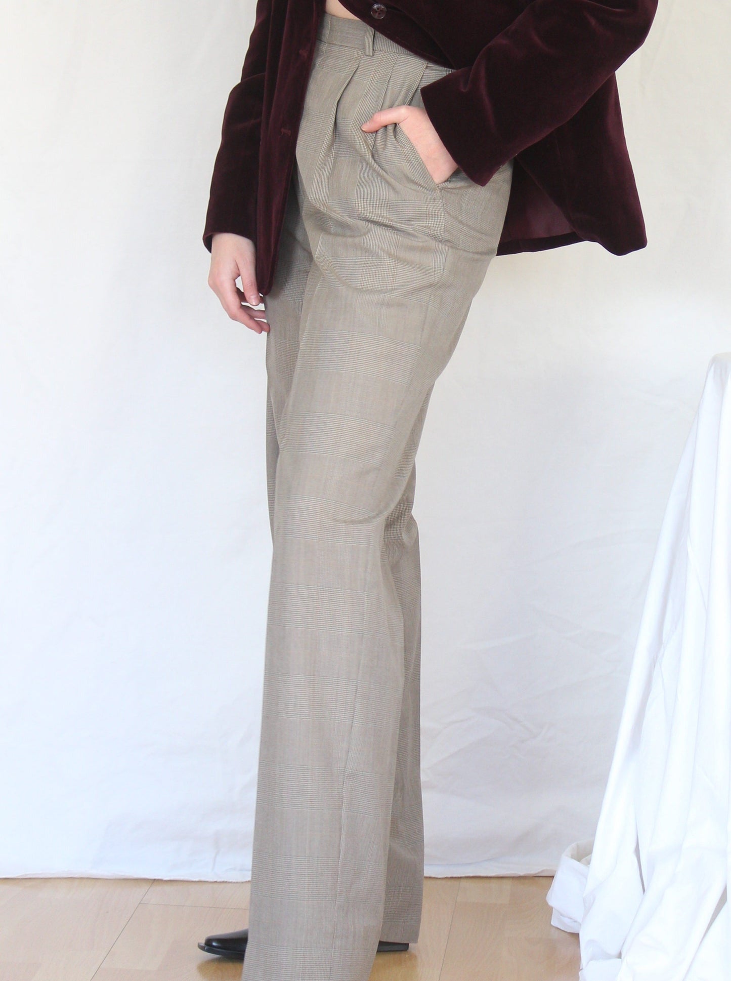 Vintage 80's French Painter Wide Leg Tailored Pants (36)