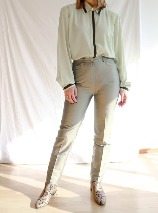 Vintage 80's Wild Silk Olive Green Pants (36)