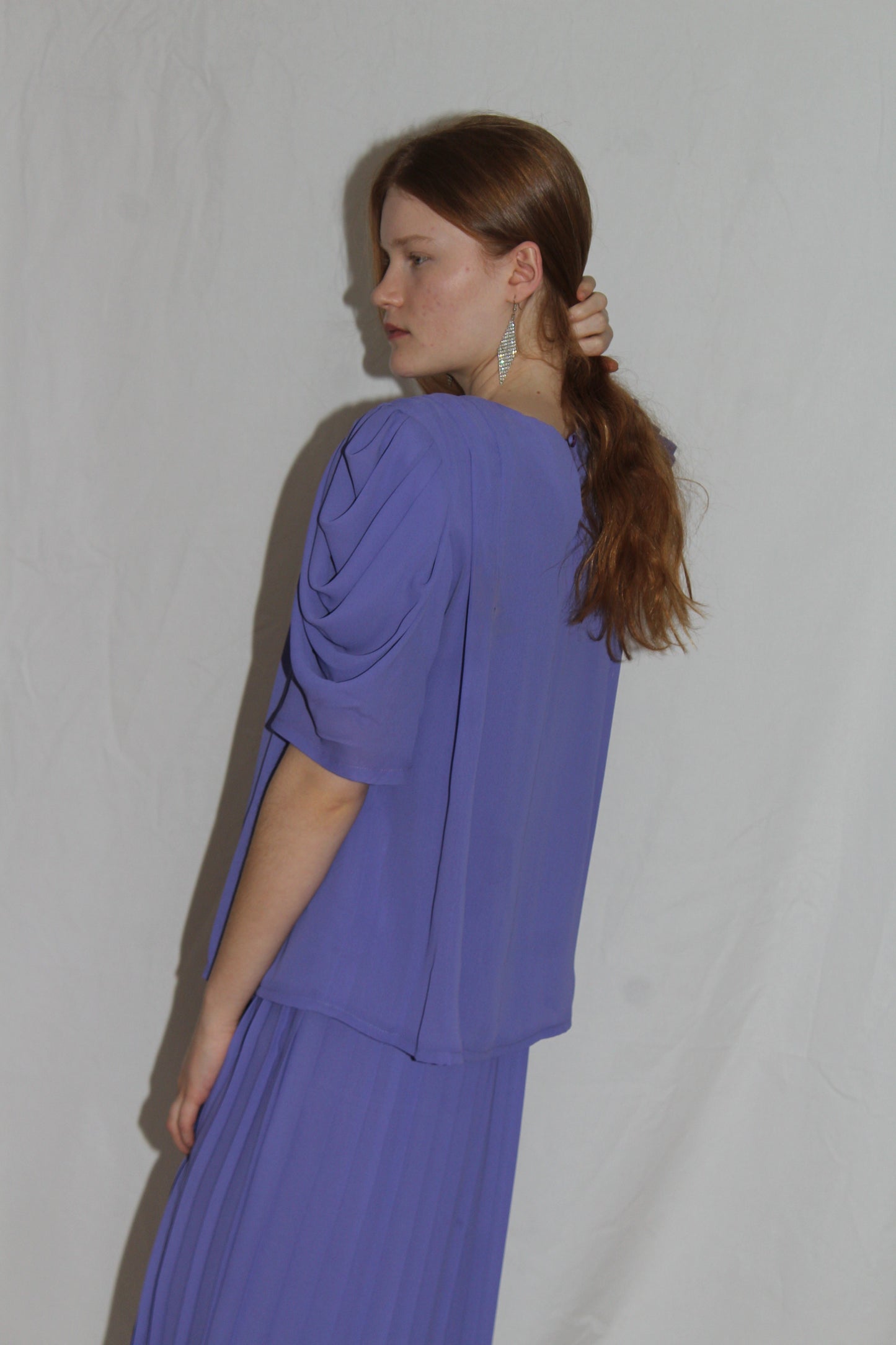 Vintage 70's Reworked Lavender Handmade Midi Dress (M)