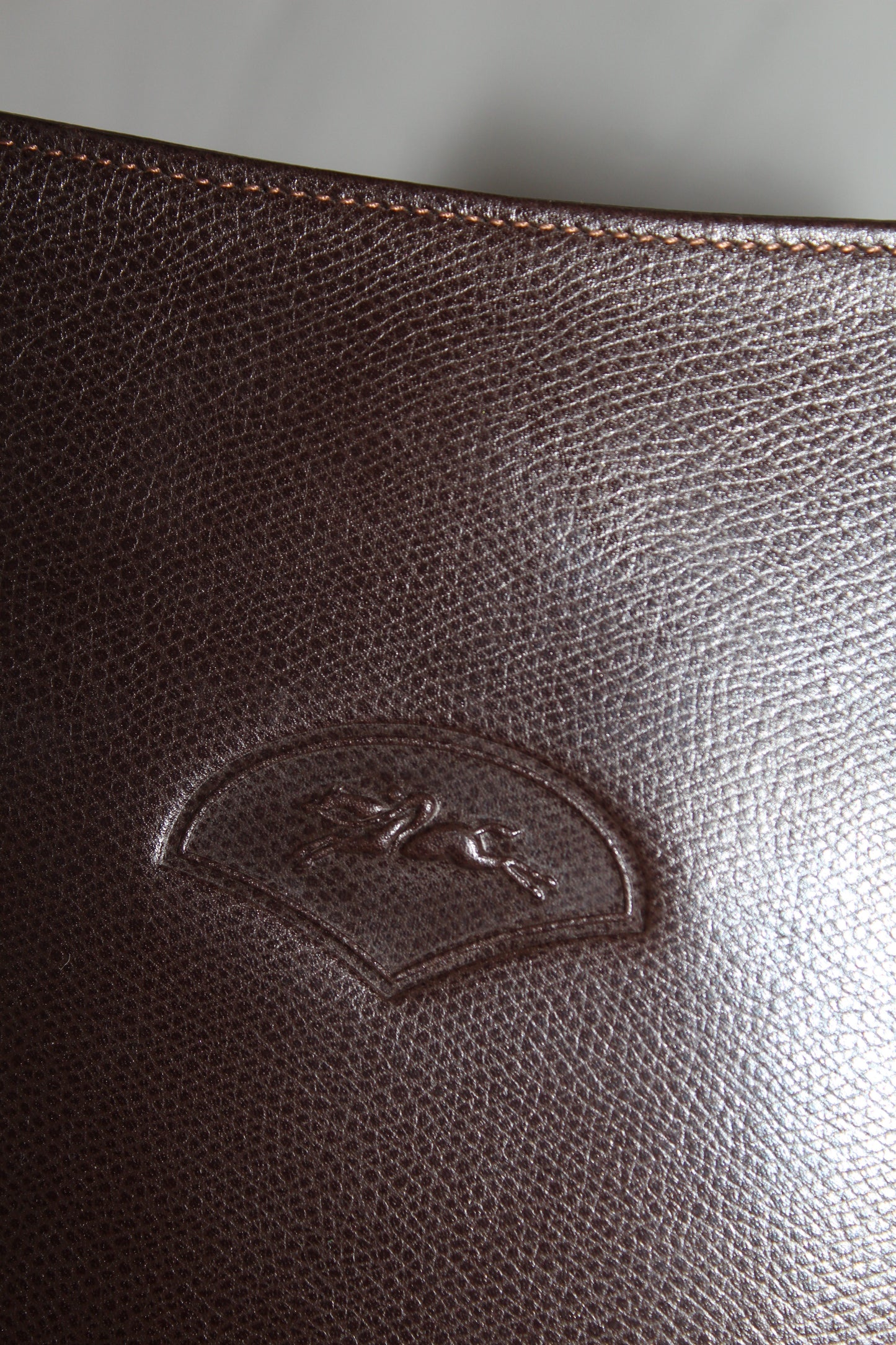 Vintage 80's Longchamp Dark Brown Leather Tote Bag
