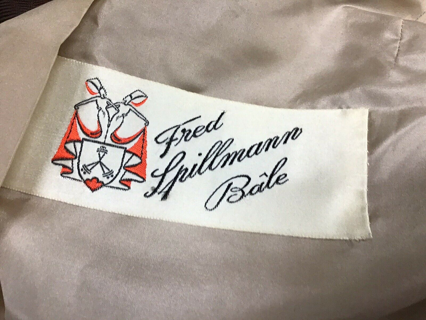 Vintage 50's Very Rare Fred Spillmann Bale Haute Couture Black Satin Blazer (M)